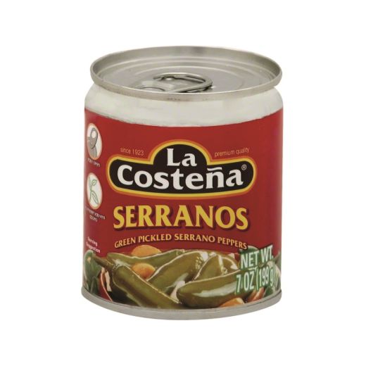 La Costena Pickled Green Serrano Peppers 199g